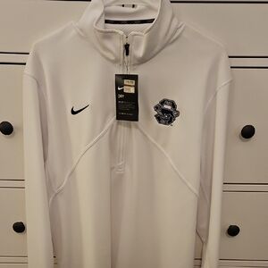 Nike White Half-Zip Jacket with Logo